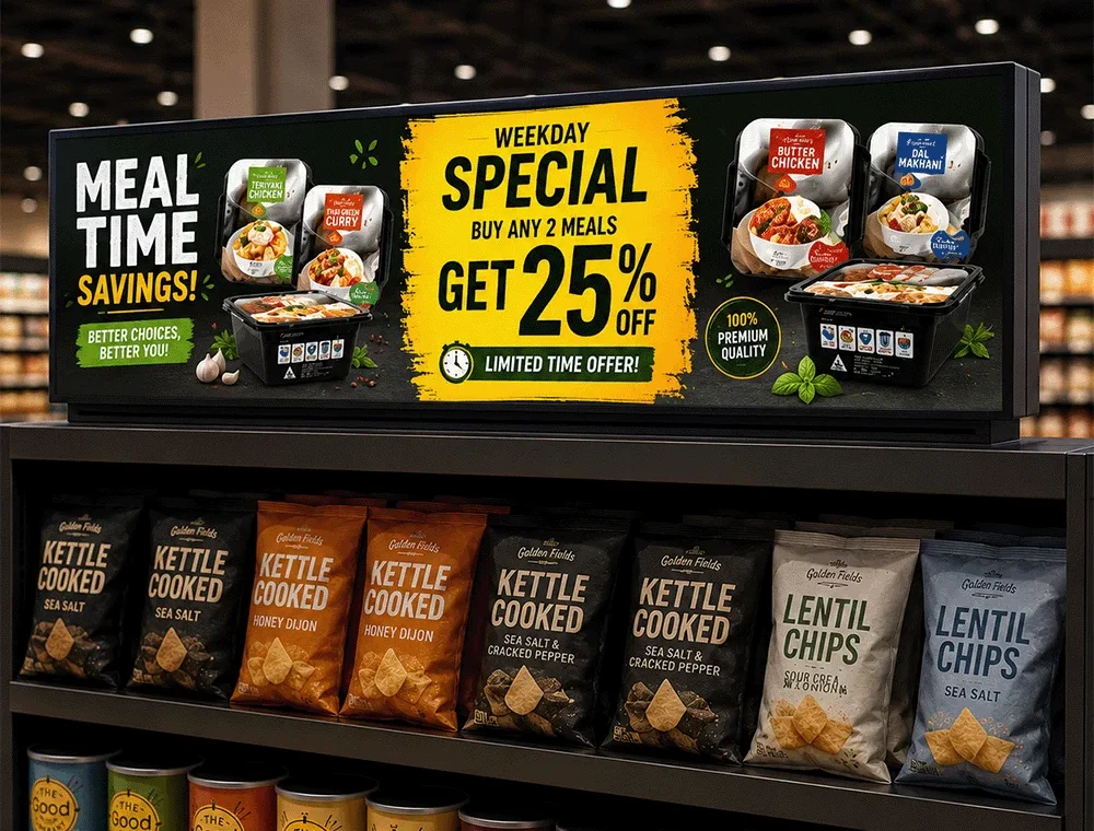 inch led retail shelf display